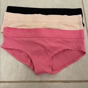 Three pairs of Victoria’s Secret Pink sz medium hipster panties new without tag